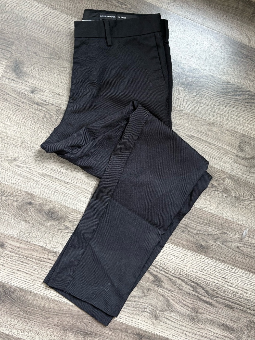 Mens Slim Fit Trousers Size 32x30 in Black